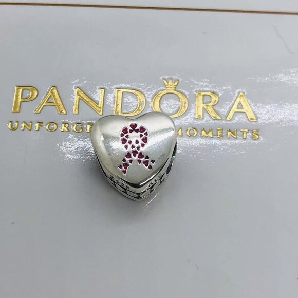 🌞📖Pandora Ribbon of Strength Bead charm Breast Cancer Awareness Charm - Picture 1 of 3